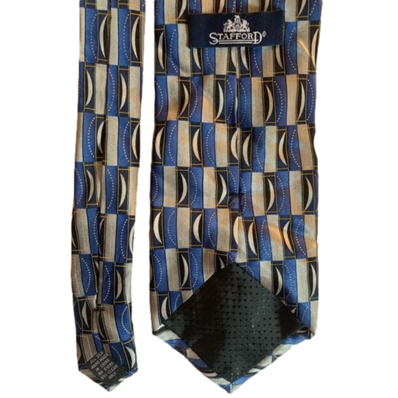 Stafford Blue & Gray Handmade Silk Men’s Tie - Picture 3 of 4